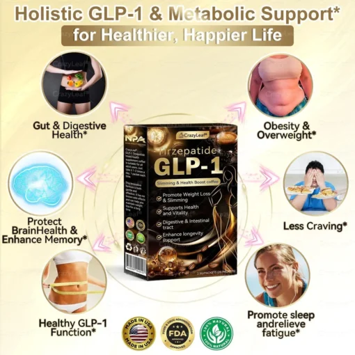 CrazyLeaf® GLP-1 & NAD Herbal Mushroom Instant Coffee