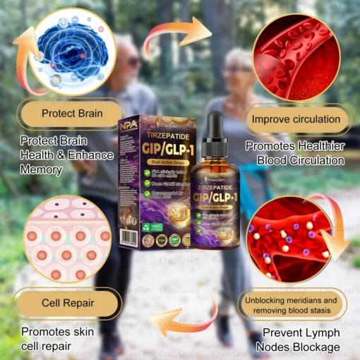 CrazyLeaf® Tirzepatide GIP/GLP-1 Dual-Action Slimming & Health Boost Drops