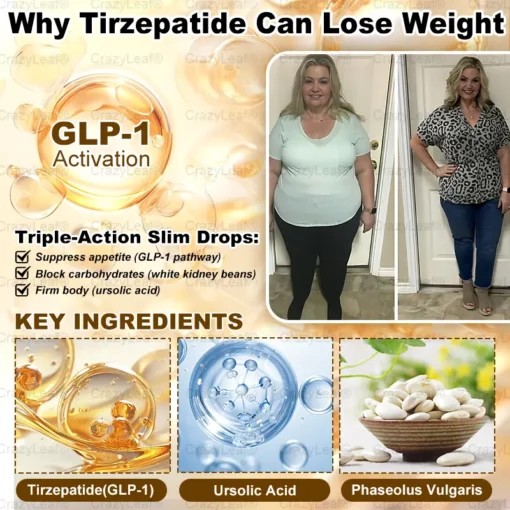 CrazyLeaf® Tirzepatide GIP/GLP-1 Dual-Action Slimming & Health Boost Drops