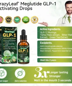 CrazyLeaf® Meglutide GLP-1 Activating Drops-Moringa • NAD