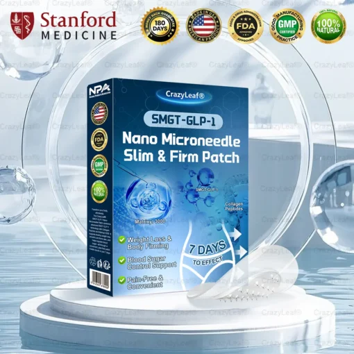 CrazyLeaf® SMGT-GLP-1 Nano Microneedle Slim & Firm Patch with Collagen Peptides, SMGT-GLP-1 & Matrixyl 3000